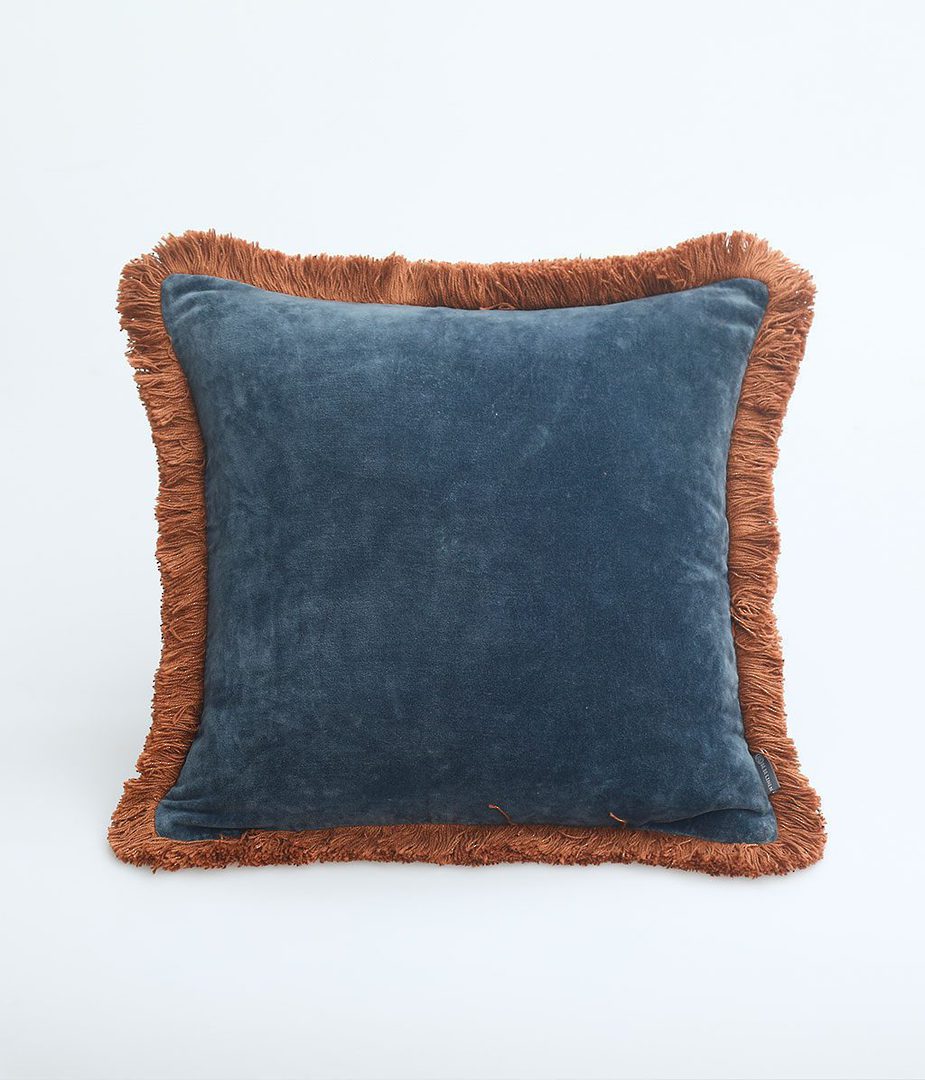 MM Linen - Sabel Cushion - Bluestone-Ginger image 0